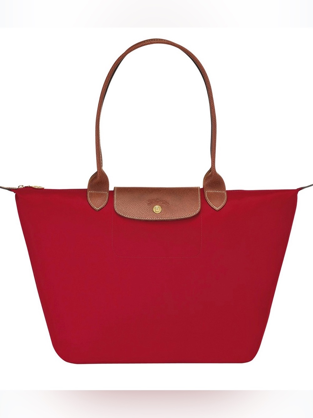 Longchamp Le Pliage Large Shoulder Tote - Red Nylon (Restored)